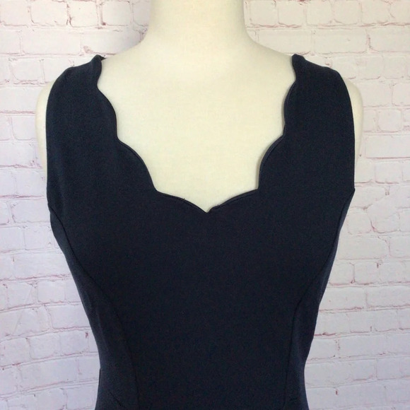Monteau Los Angeles Navy Blue Scalloped Edge Dress - Size Medium - Picture 2 of 10